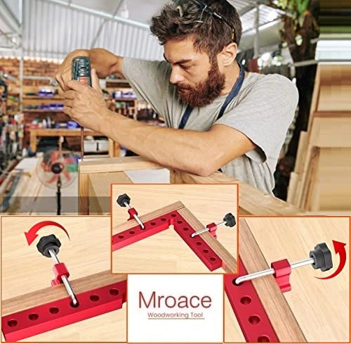 Abrazaderas de esquina de aluminio de 90 grados Mroace para carpintería