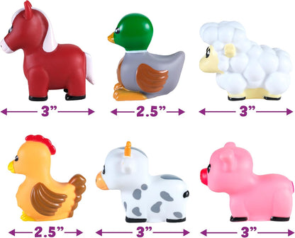 6-Piece No-Hole Squeezable Bath Toy Set