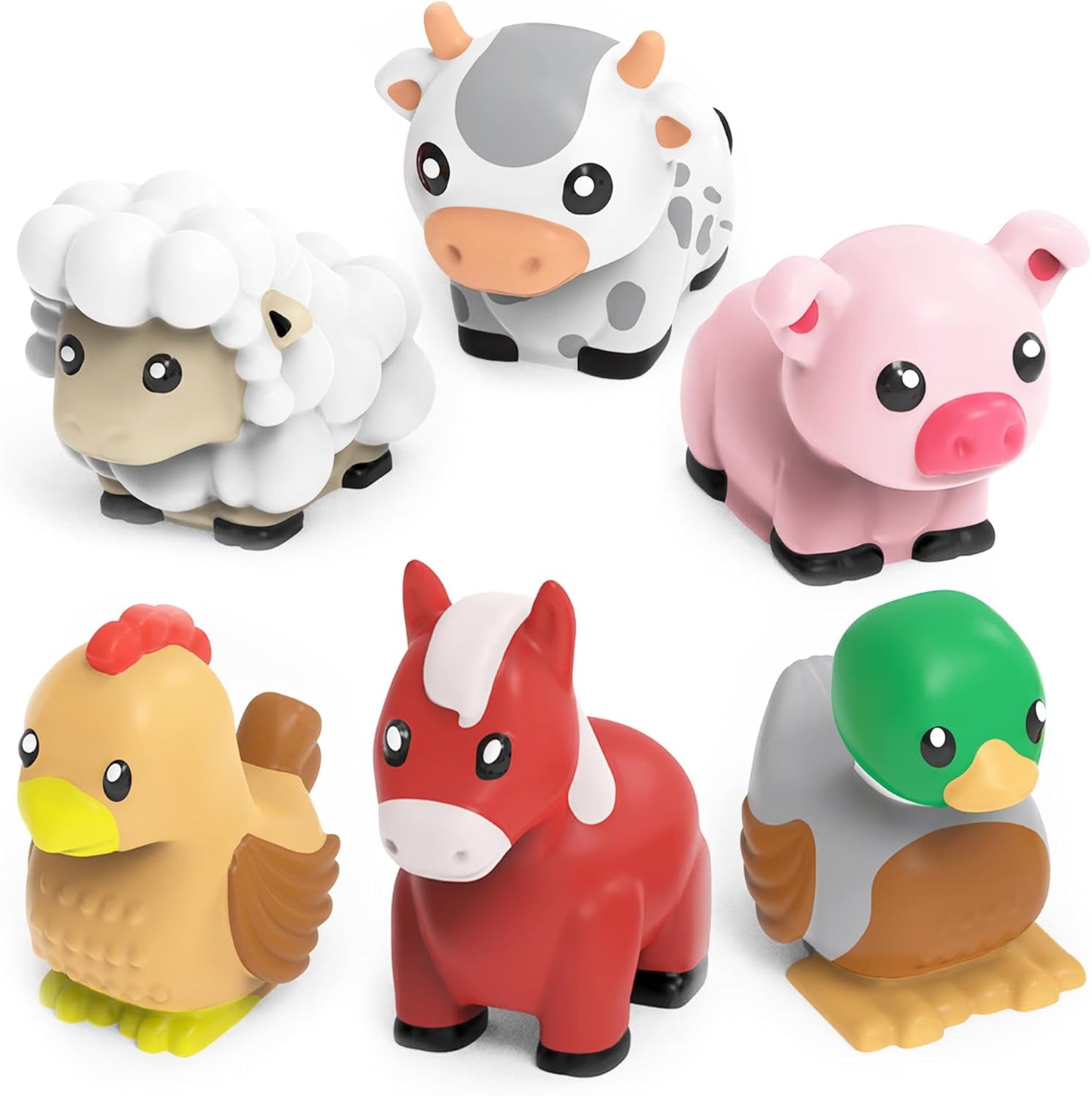 6-Piece No-Hole Squeezable Bath Toy Set