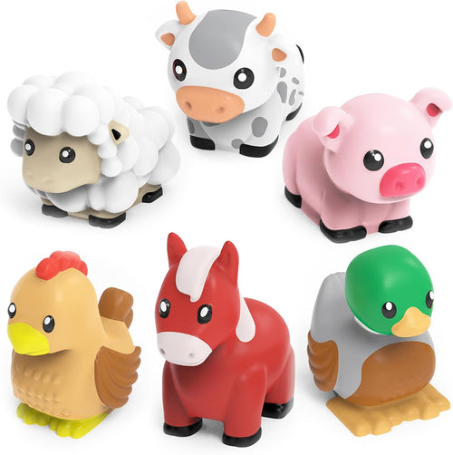 6-Piece No-Hole Squeezable Bath Toy Set