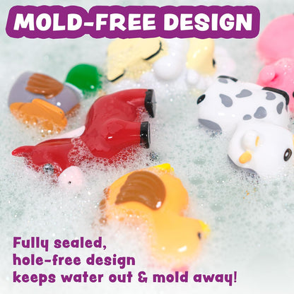 6-Piece No-Hole Squeezable Bath Toy Set