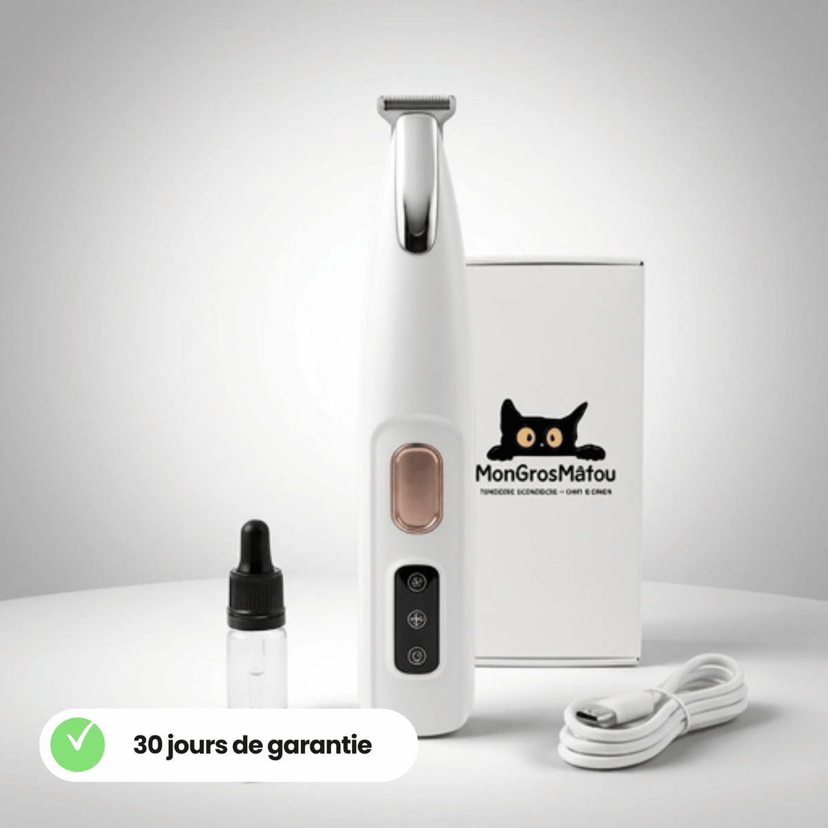 Tondeuse Silencieuse pour Chat — Anti-Nœuds, Poils Longs & Courts